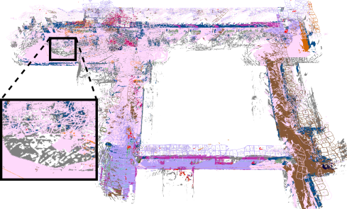 Hybrid LiDAR-camera outdoor mesh without adaptive integration
